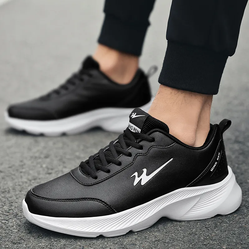 Binary Lightweight Rebound Low Top Casual Shoes Men's Black White-6