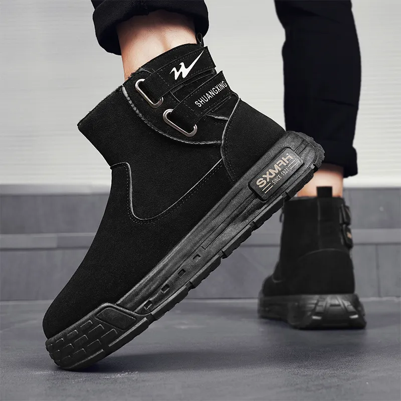 Binary Thermal Waterproof Abrasion Resistant Short Snow Boots Men's Black-5