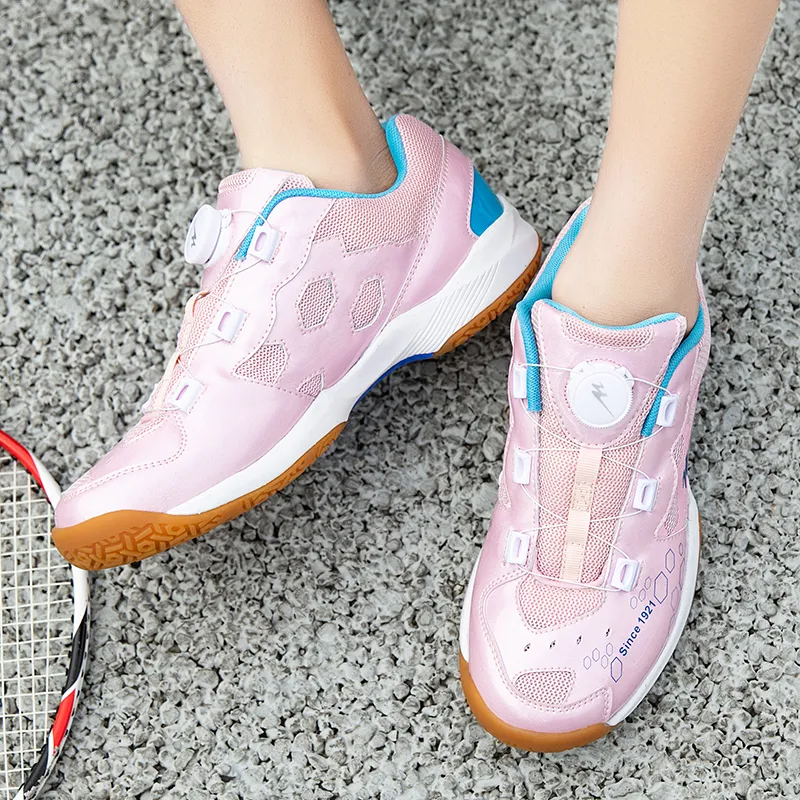 Binary Breathable And Lightweight Low Top Badminton Shoes Unisex Pink-5