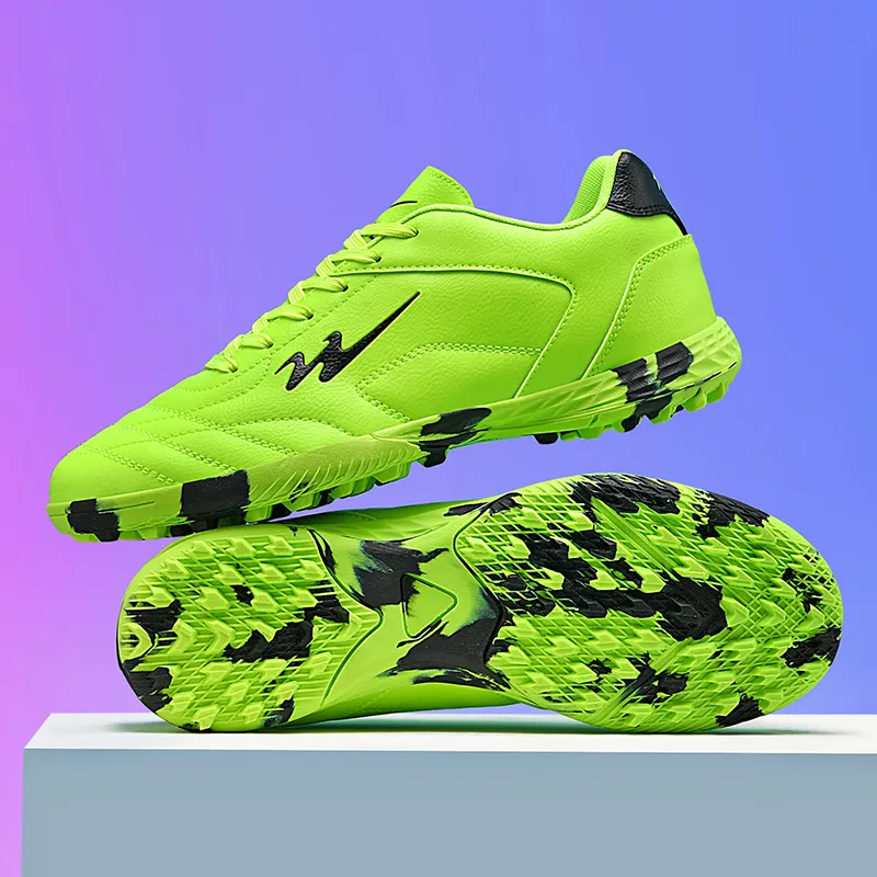 Binary TF Turf Cushioning Abrasion Resistant Lightweight Soccer Shoes Unisex Neon Green/Black-3