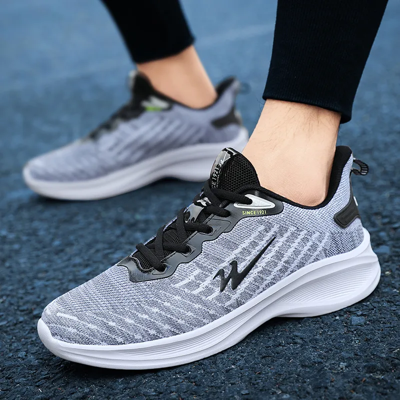 Binary Low Top Running Shoes Men's Gray-3