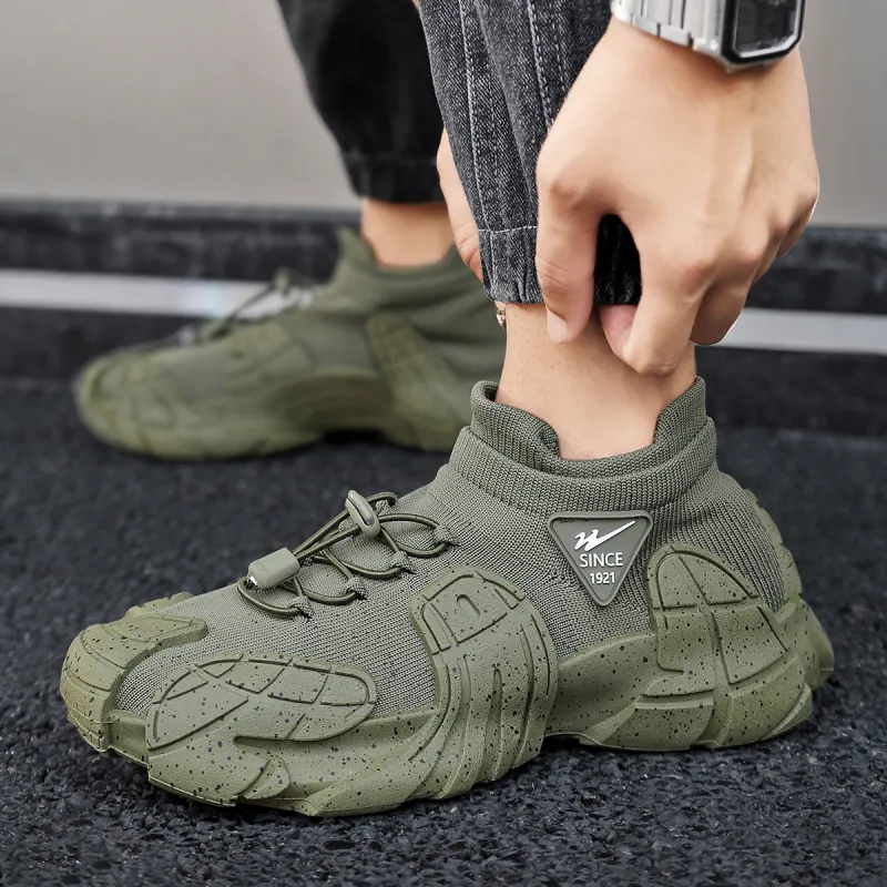 Binary Low Top Chunky Sneakers Men's Green-10