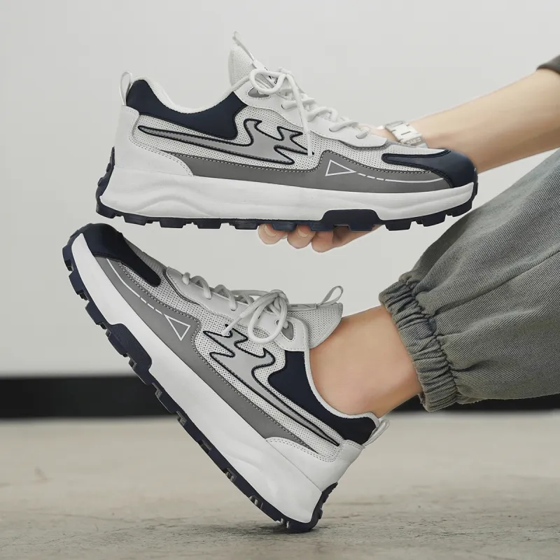 Binary Chunky Sneakers Men Low Top Gray-7