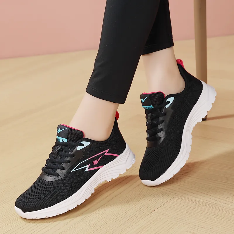 Binary Low Top Casual Shoes Women's Black Rose Red-4