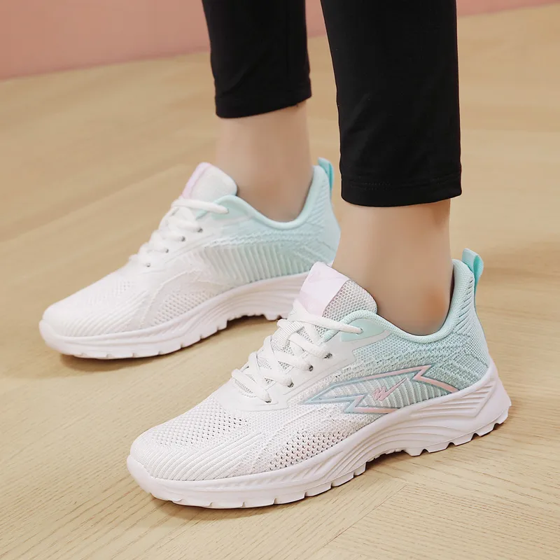 Binary Cushioning Breathable Support Low Top Casual Running Shoes Women's White Moon-6
