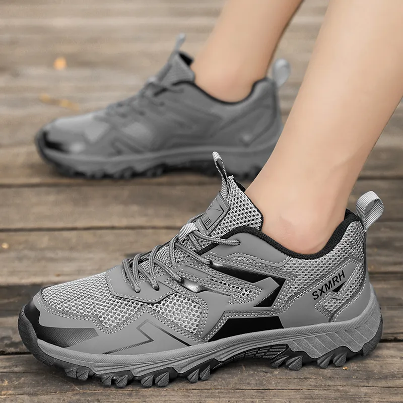Binary Cushioning Abrasion Resistant Lightweight Breathable Slip Resistant Low Top Outdoor Shoes Men's Dark Gray-3