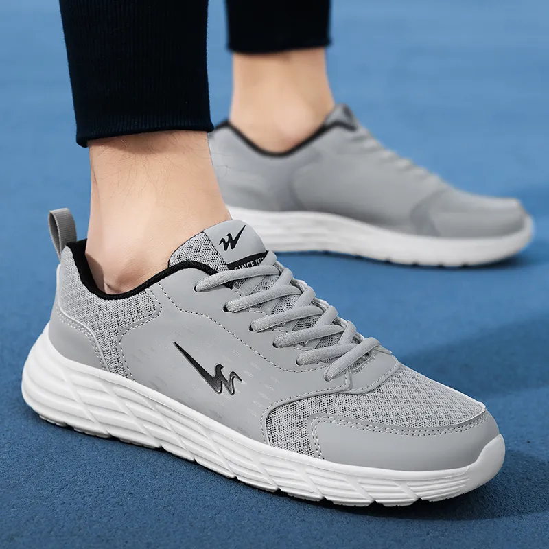 Binary Low Top Running Shoes Men's Light Gray-5