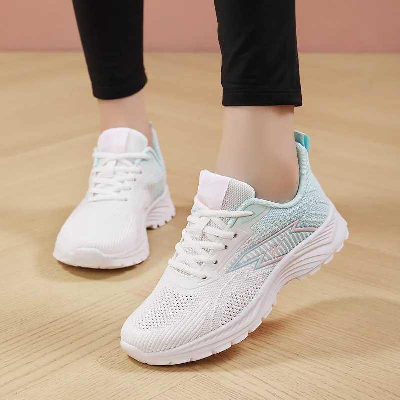 Binary Cushioning Breathable Support Low Top Casual Running Shoes Women's White Moon-8