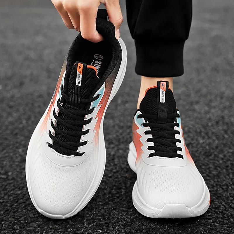 Binary Running Shoes Men Low Top Orange/Blue-3