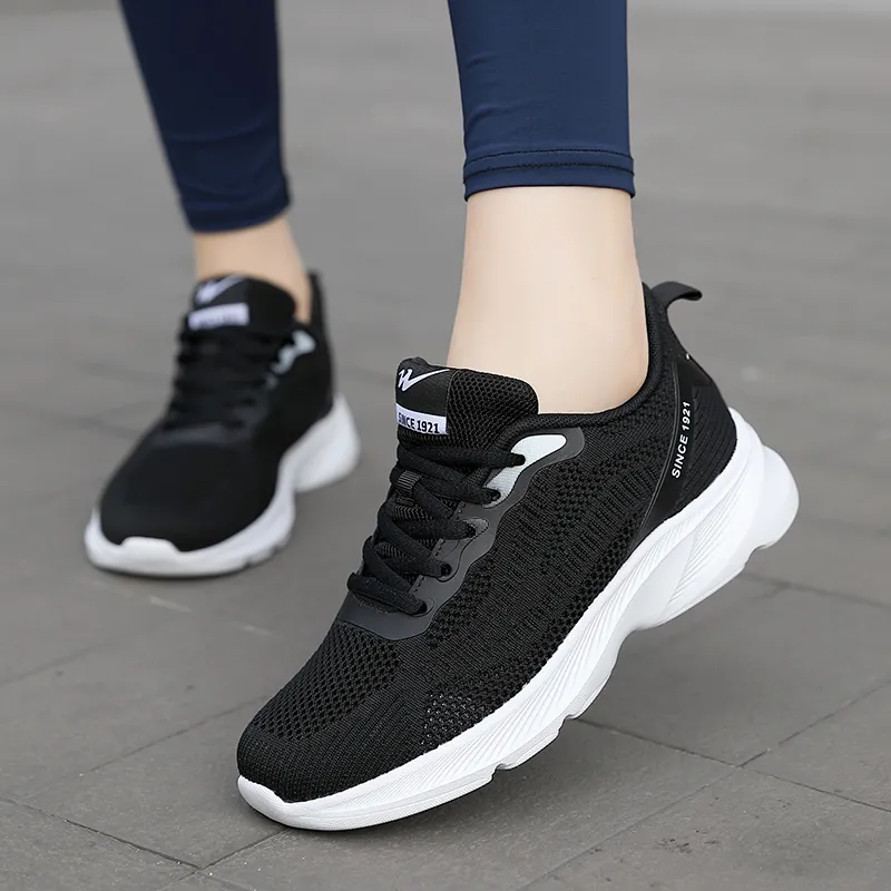 Binary Shock Absorbing, Non Slip, Wear Resistant, Breathable And Lightweight Low Top Running Shoes Women's Black White-8
