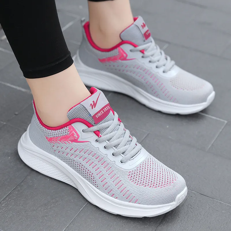 Binary Shock Absorbing, Non Slip, Wear Resistant, Breathable And Lightweight Low Top Running Shoes Women's Gray-9