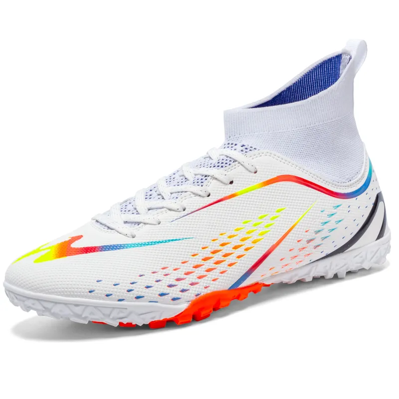 Binary TF Turf Cushioning Abrasion Resistant Lightweight Soccer Shoes Unisex White-1