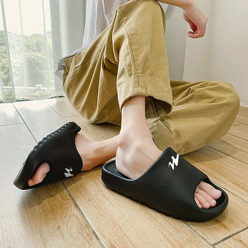 Binary EVA Quick Dry Slip Resistant Slide Slippers Unisex Black-4