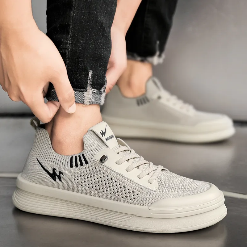 Binary Non slip Lightweight Low Top Casual Shoes Men's Beige-8