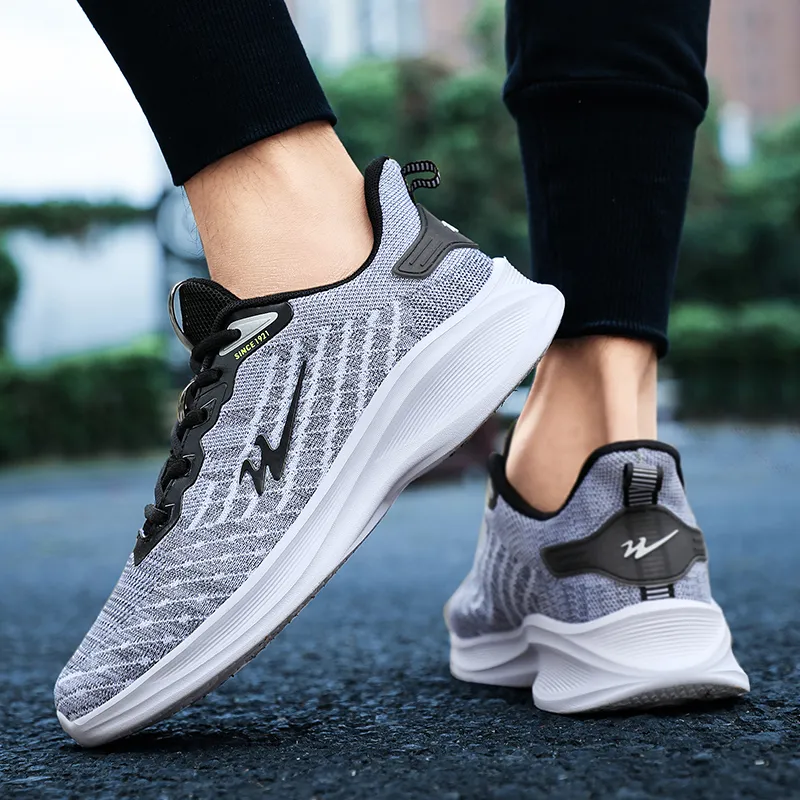 Binary Low Top Running Shoes Men's Gray-4