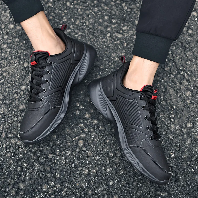 Binary Low Top Running Shoes Men's Black Red-9