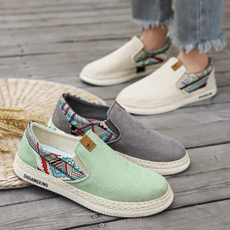 Binary Low Top Canvas Shoes Men's Green-11