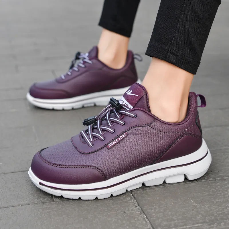 Binary Cushioning Height Increasing Lightweight Slip Resistant Low Top Casual Shoes Women's Burgundy-5
