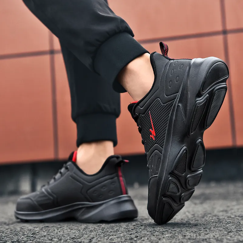Binary Low Top Running Shoes Men's Black Red-8