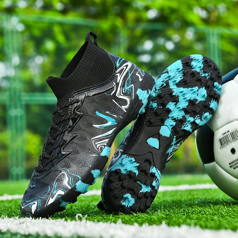 Binary TF Turf Abrasion Resistant Lightweight Slip Resistant Soccer Shoes Unisex Black Moon White-4