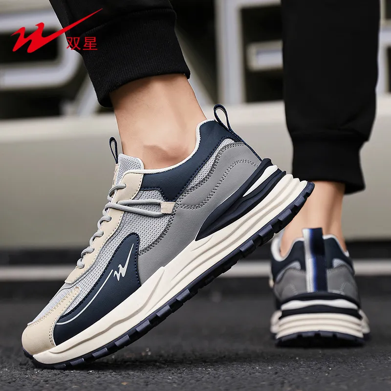 Binary Low Top Running Shoes Men's Gray Blue-8