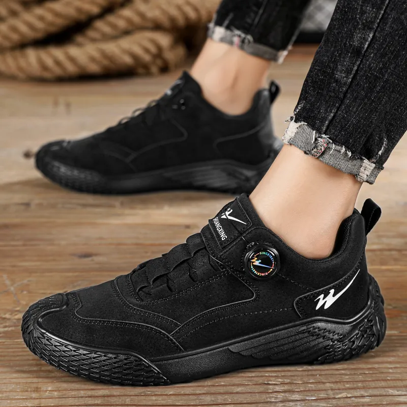 Binary Slip Resistant, Abrasion Resistant, Lightweight Low Top Casual Shoes Men's Black-7