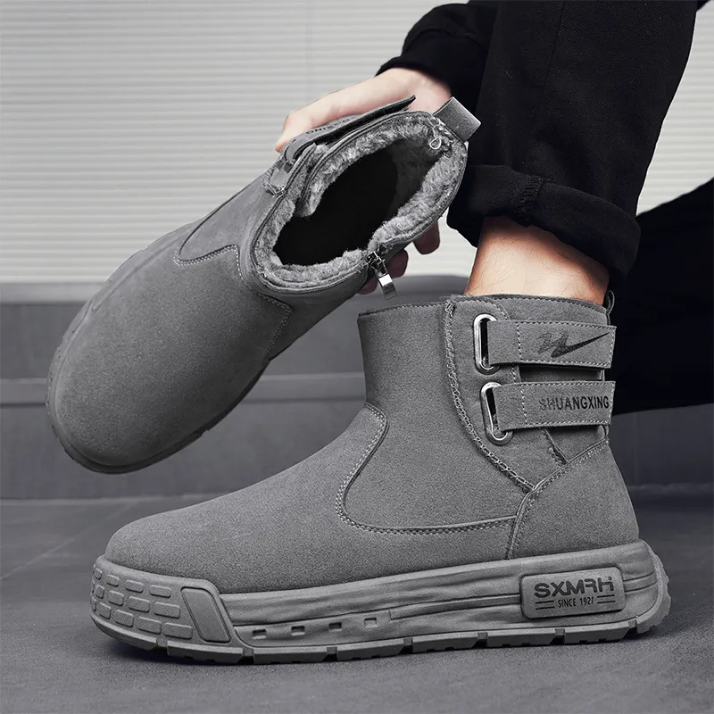 Binary Knee High Martin Boot High Heel Men's Gray-6