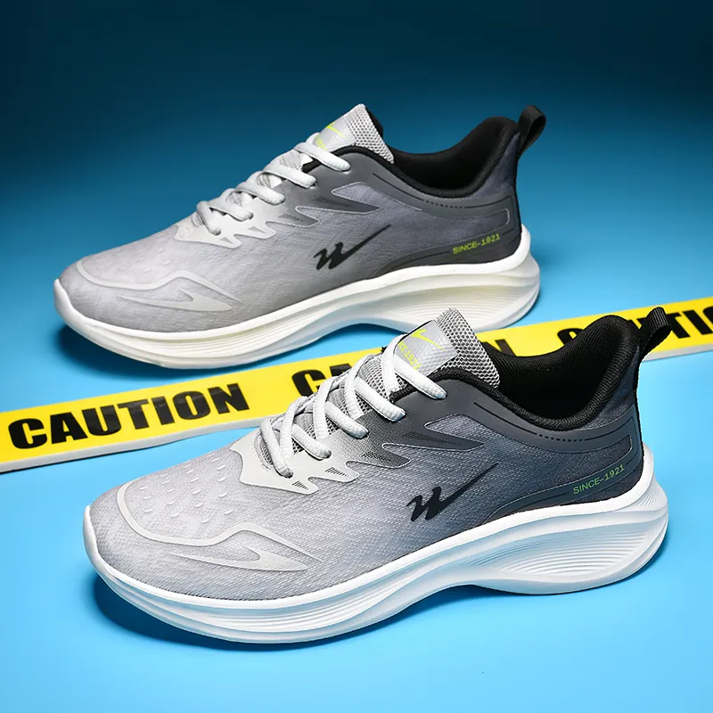 Binary Cushioning Rebound Lightweight Breathable Slip Resistant Low Top Running Shoes Men's Phantom Gray-3