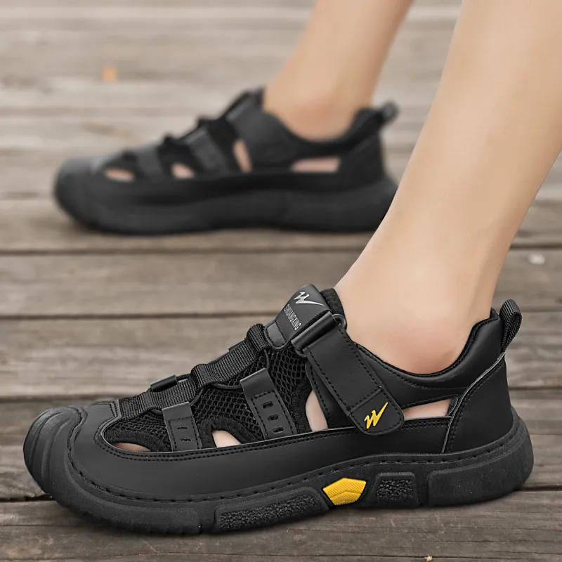 Binary Slip Resistant, Abrasion Resistant, Waterproof, And Breathable Lightweight Low Top Casual Shoes Men's Black-8