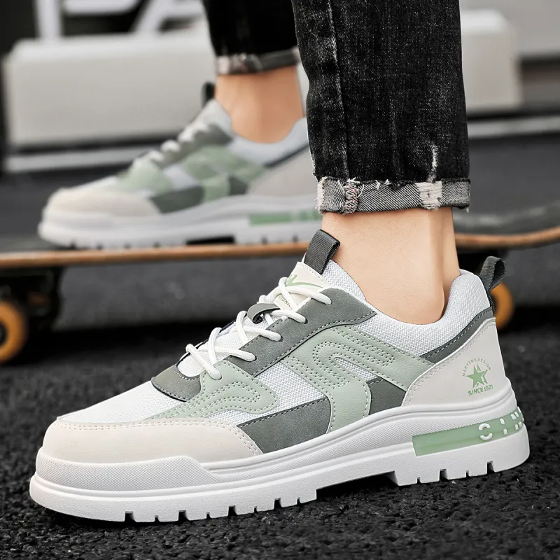 Binary Ankle Boots Low Top Men's White Green-8