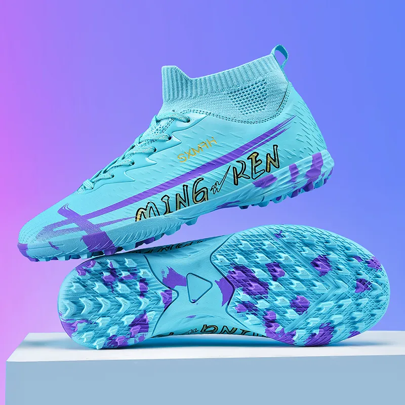 Binary TF Turf Cushioning Abrasion Resistant Lightweight Soccer Shoes Unisex Aqua-4