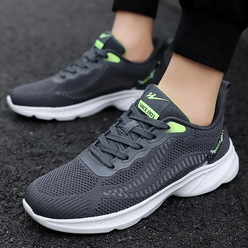 Binary Cushioning Anti-Slip Wear-Resistant Breathable Lightweight Rebound Low-Top Running Shoes Men's Dark Gray-6