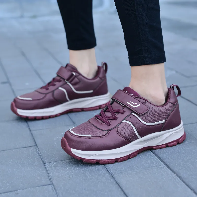 Binary Low Top Casual Shoes Women's Burgundy-5