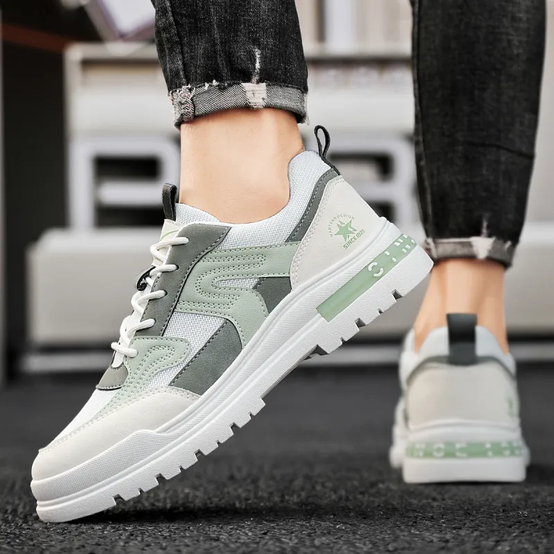 Binary Ankle Boots Low Top Men's White Green-9