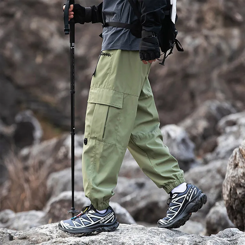 Jeep Casual Pants Unisex Light Army Green-3