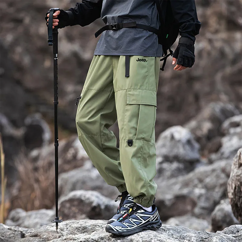 Jeep Casual Pants Unisex Light Army Green-2