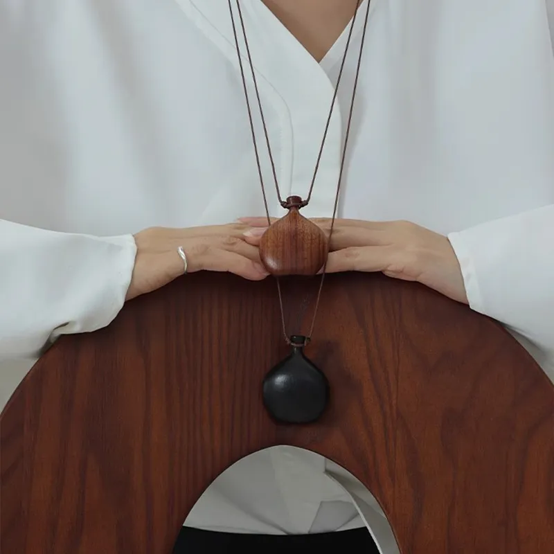 MUYANG Sandalwood Necklaces Women's-3