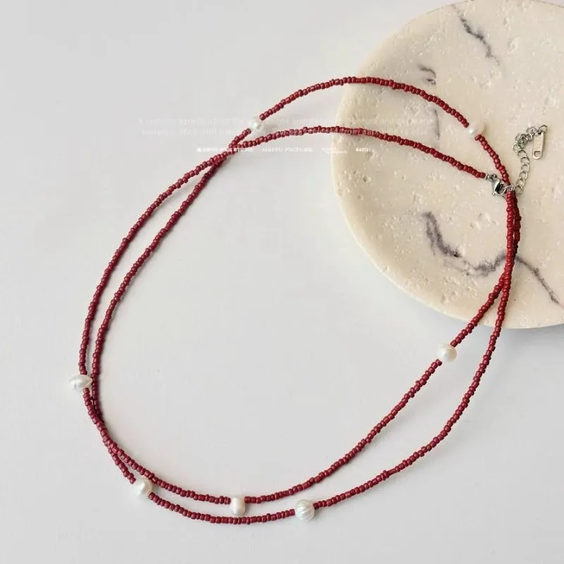 MUYANG Colored Glaze Necklaces Women's-3