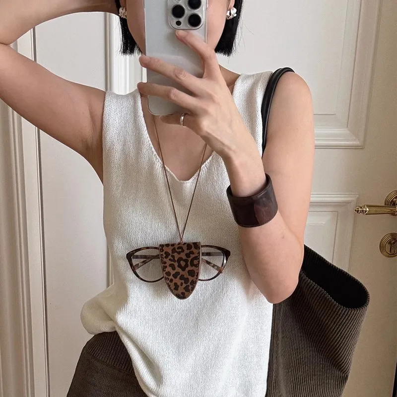 MUYANG Leather Suede Necklaces Women's-5
