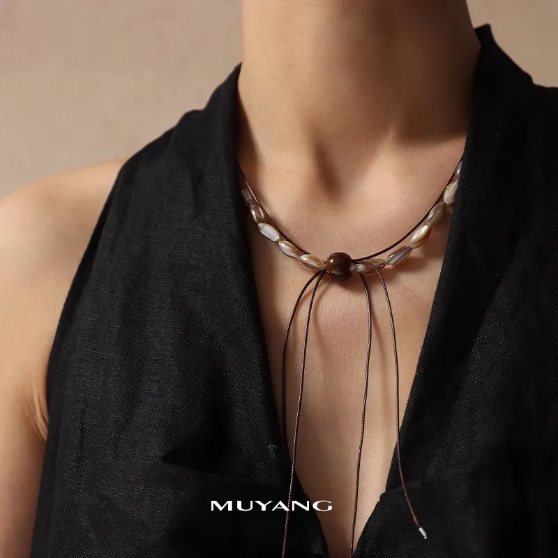 MUYANG Titanium Steel Necklaces Women's-5