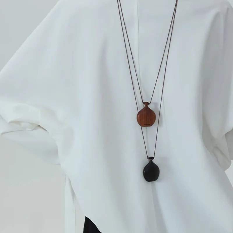 MUYANG Sandalwood Necklaces Women's-4