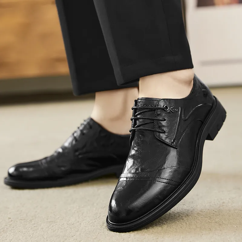MEXICAN Dress Shoes Men Low Top Black/Brown-1