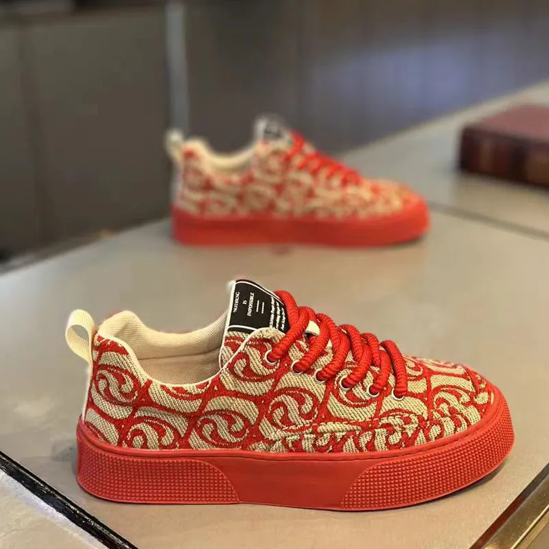 MEXICAN Low Top Skateboard Shoes Men's Red-2