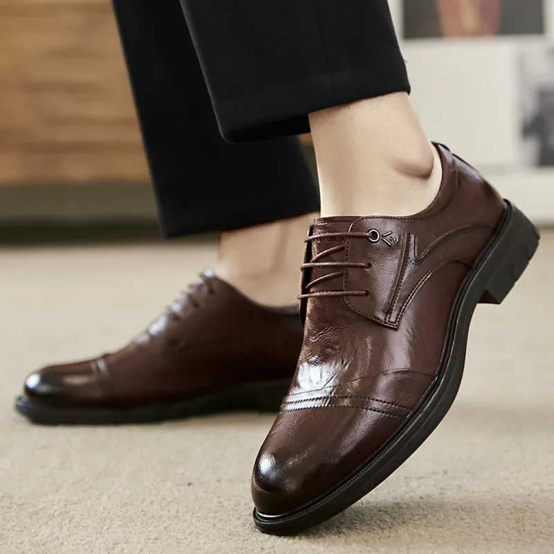 MEXICAN Dress Shoes Men Low Top Black/Brown-4
