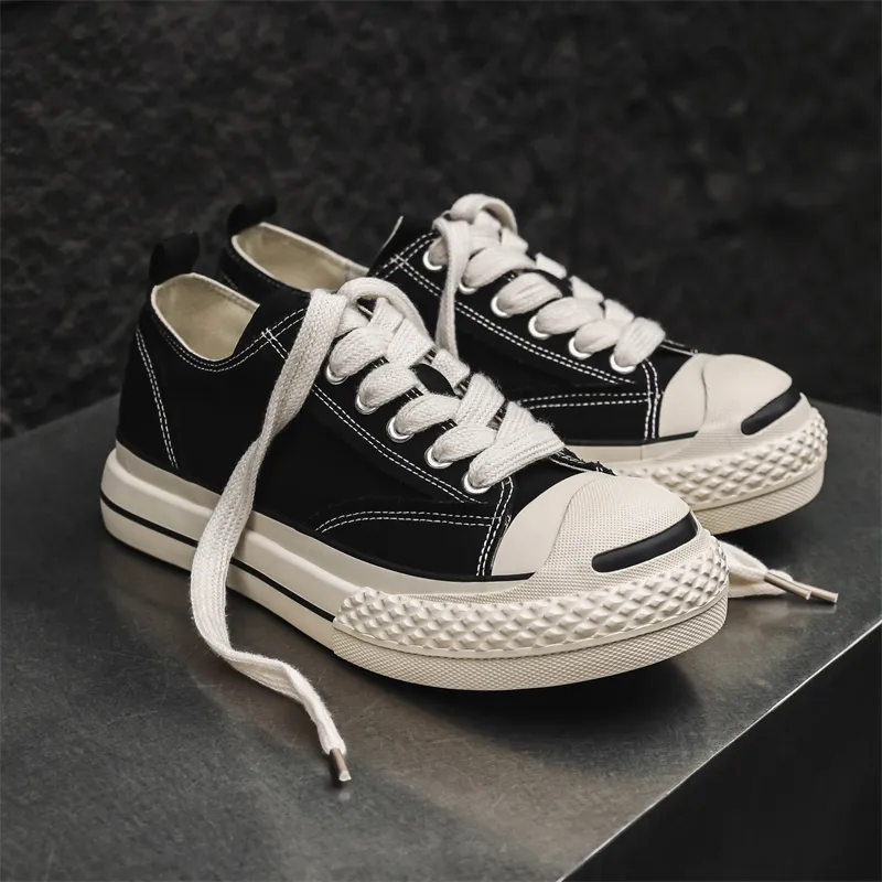 MEXICAN Slip Resistant, Abrasion Resistant, Lightweight Low Top Canvas Shoes Men's Black-2