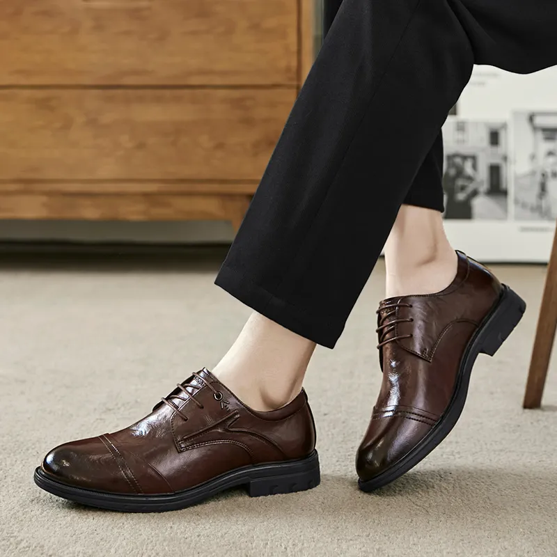 MEXICAN Dress Shoes Men Low Top Black/Brown-6