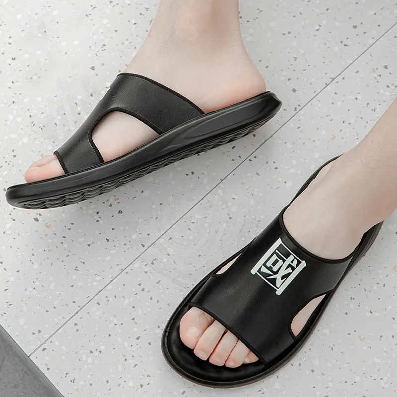 MEXICAN EVA Slip Resistant Abrasion Resistant Slide Slippers Men's Black-1