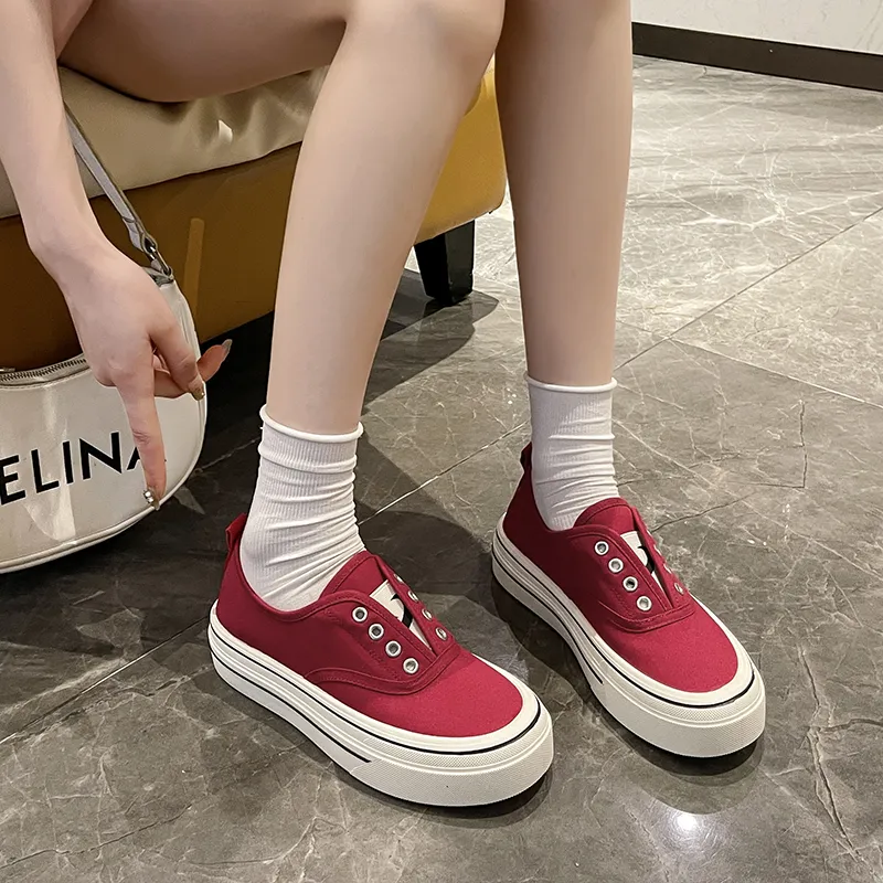 MEXICAN Slip Resistant, Abrasion Resistant, Lightweight, Height Increasing Low Top Canvas Shoes Women's-12