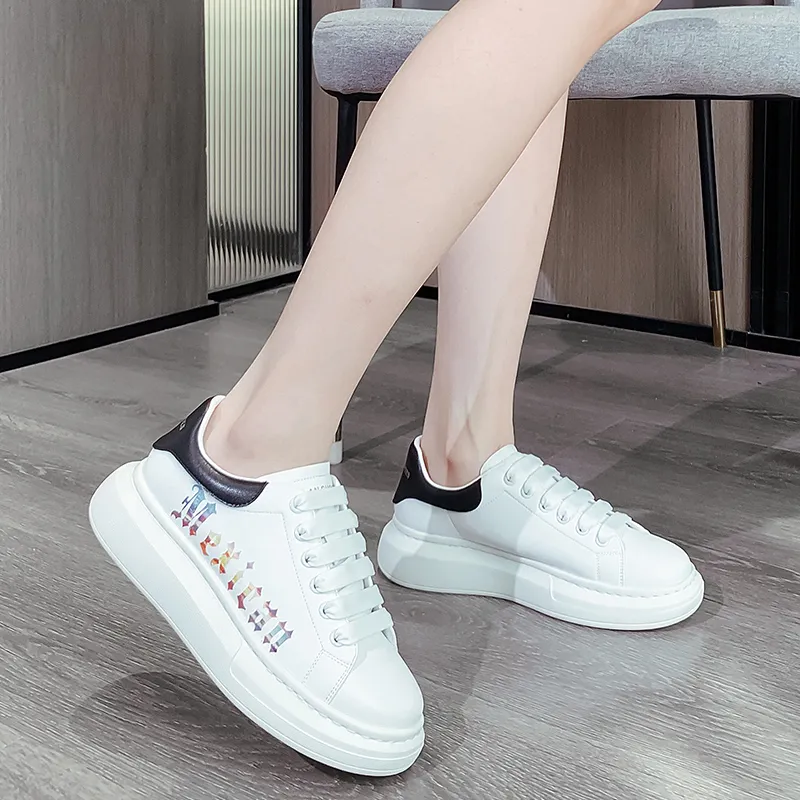 MEXICAN Anti Slip Wear Resistant Mid Top Skateboard Shoes Men's White-2