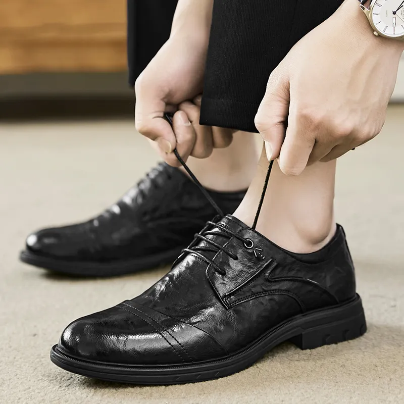 MEXICAN Dress Shoes Men Low Top Black/Brown-2